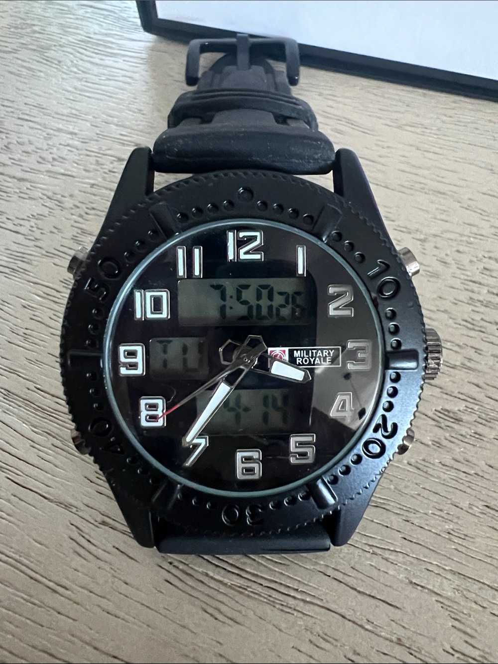 Military Royale Black Analog-Digital Sport Watch